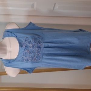 North Face Blue Embroidered Tank Medium